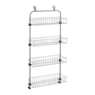 Porta per porte metalliche Metaltex 4 piani 17x45x103 cm in metallo argento
