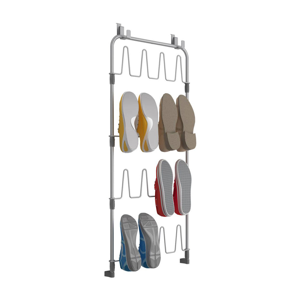 Tomado-Metaltex Tomado-MetalTex sobre la puerta Space Saver Zapatos@por piso de zapato para la puerta de plata