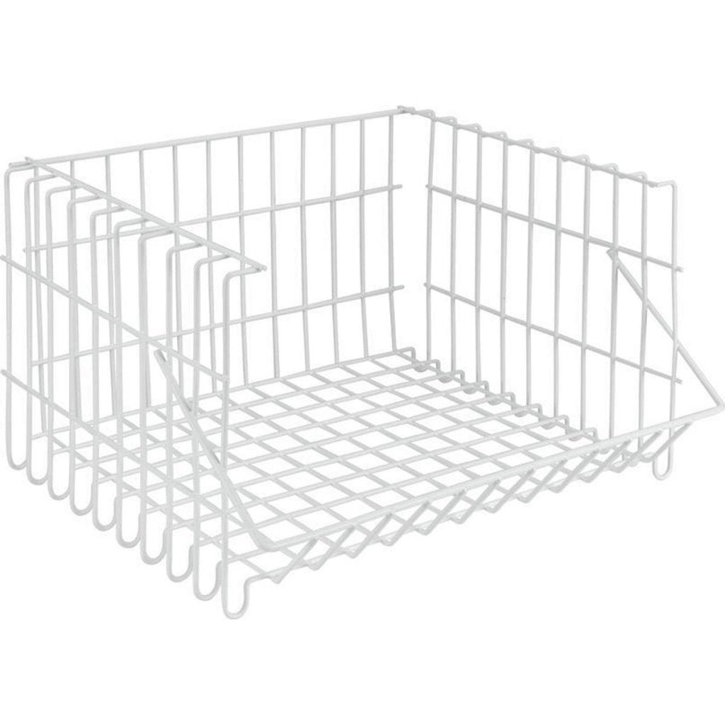 Metaltex metaltex bernina cesta de alambre apilable 34x27x20 cm blanco