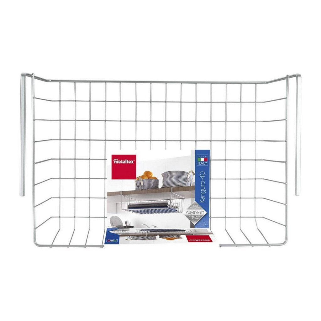 Metaltex Metaltex Canasta de almacenamiento de kanguero 40x26x14 cm de plata