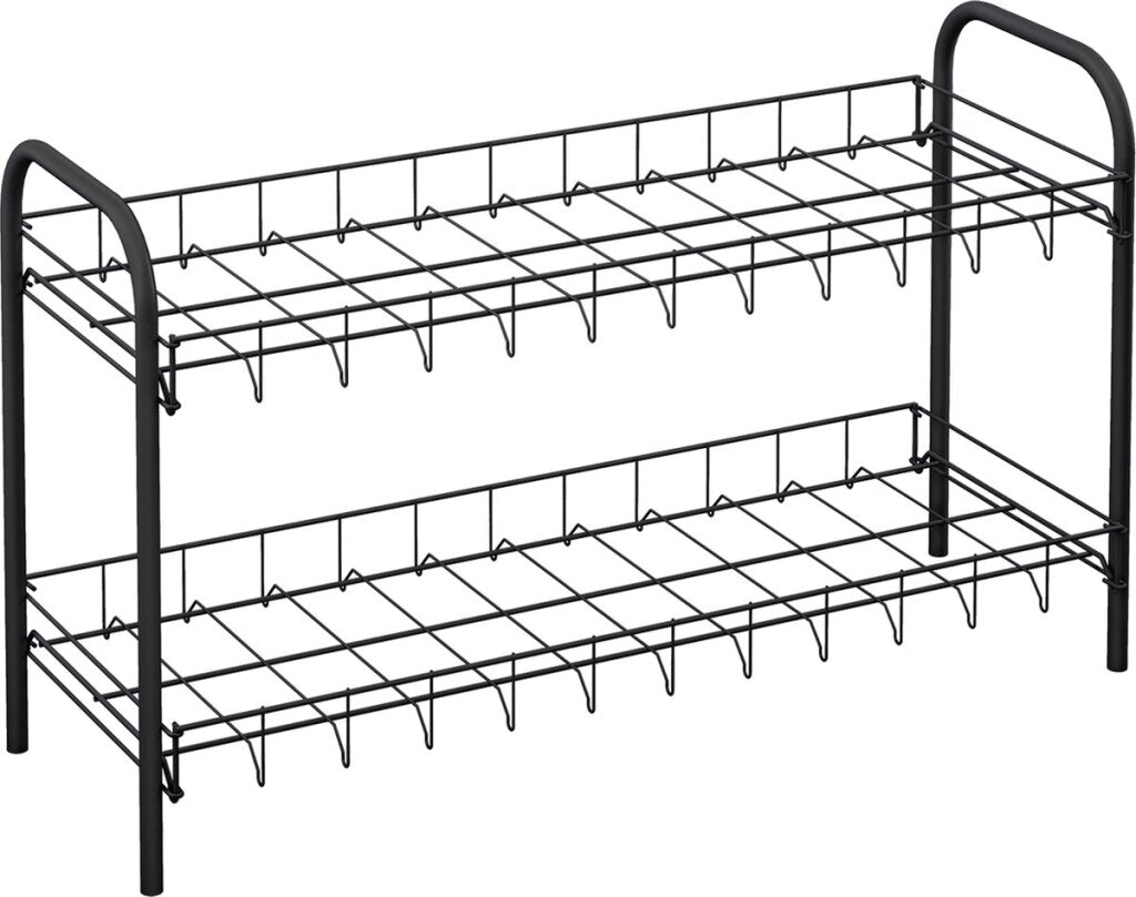 Tomado-Metaltex Tomado-Metaltex Shoe 2 Rack de zapatos 6 pares de zapatos NEGROS