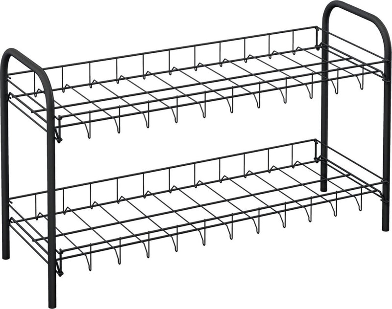 Tomado-Metaltex Tomado-Metaltex Shoe 2 Rack de zapatos 6 pares de zapatos NEGROS