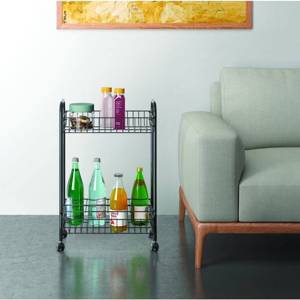 Metaltex metaltex belino lava trollly + soporte de botella 23x41x63 negro