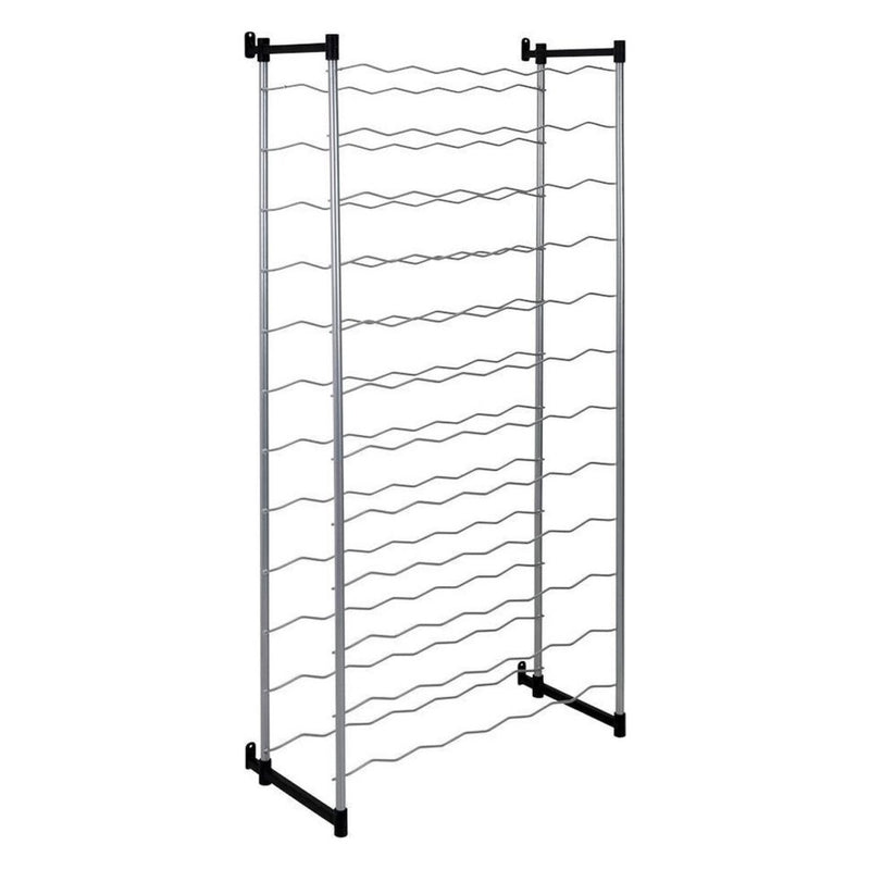 Metaltex Metaltex Bardolino Bottle Bottle Rack para 72 botellas 59x26x124 cm de plata de plata