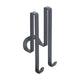 Gancio doppio Metaltex per parete doccia 5x6x14 cm nero