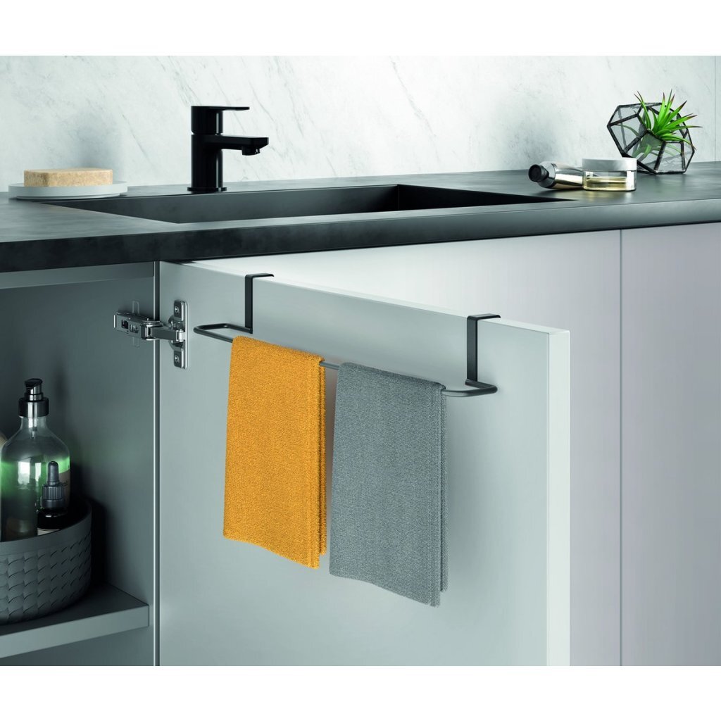 Soporte de toalla de metal de metal de metal 38x8x6 cm negro
