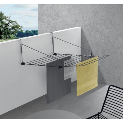 Metaltex tomado - droogrek den haag - ophangen aan radiator, deur, douchewand of balkon - 9 meter drooglengte - 5 jaar garantie - matzwart