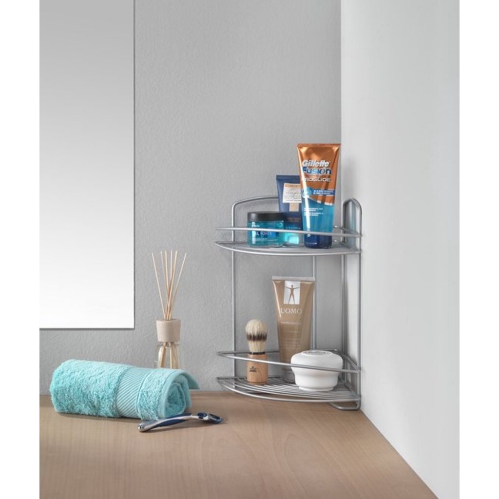 Metaltex Metaltex Onda Bathing Corner Rack 2 pisos 22x22x35 cm de plata