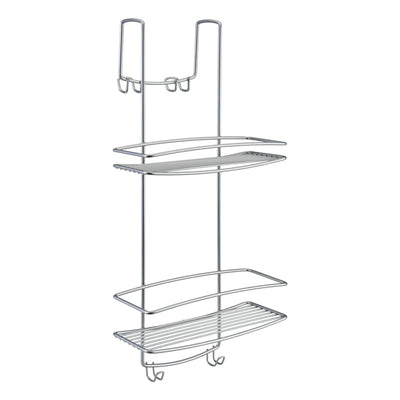 Metaltex doucherek 2-laags met haken onda zilverkleurig