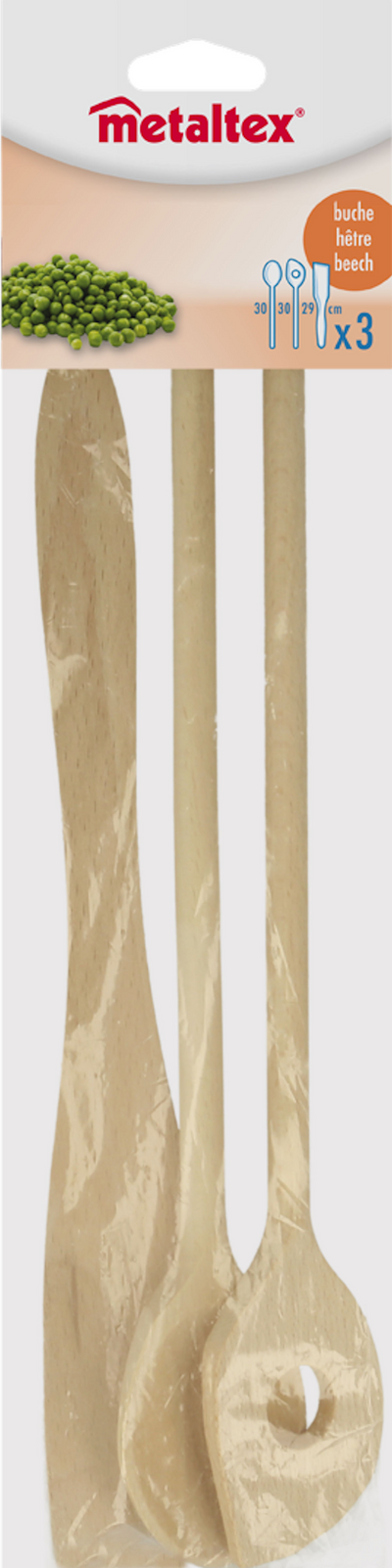 Metaltex pollepels en spatel set 3 stuks 27cm