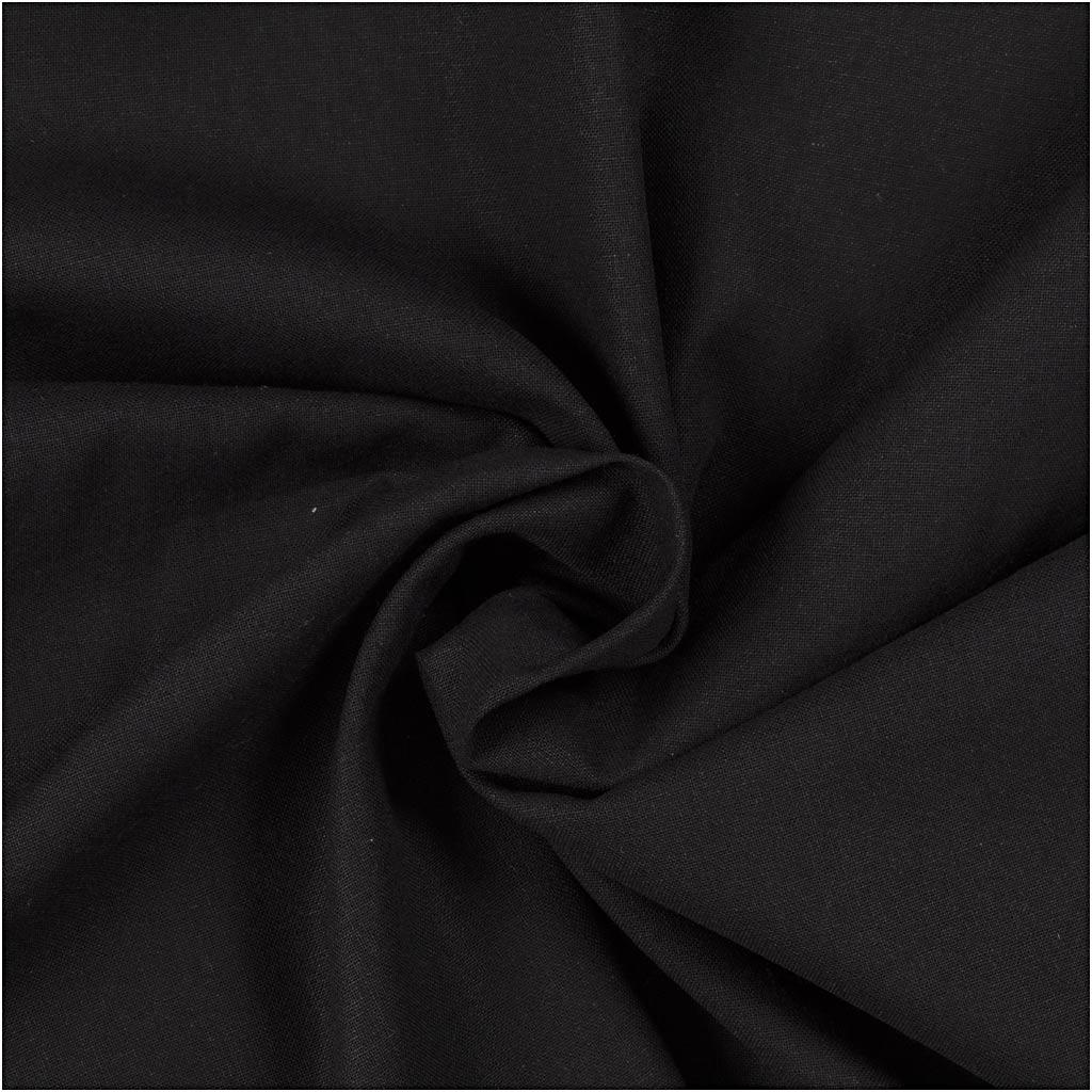 Creative Company Fabric, B: 145 cm, 140 Gr, nero, 5 m 1 scatola