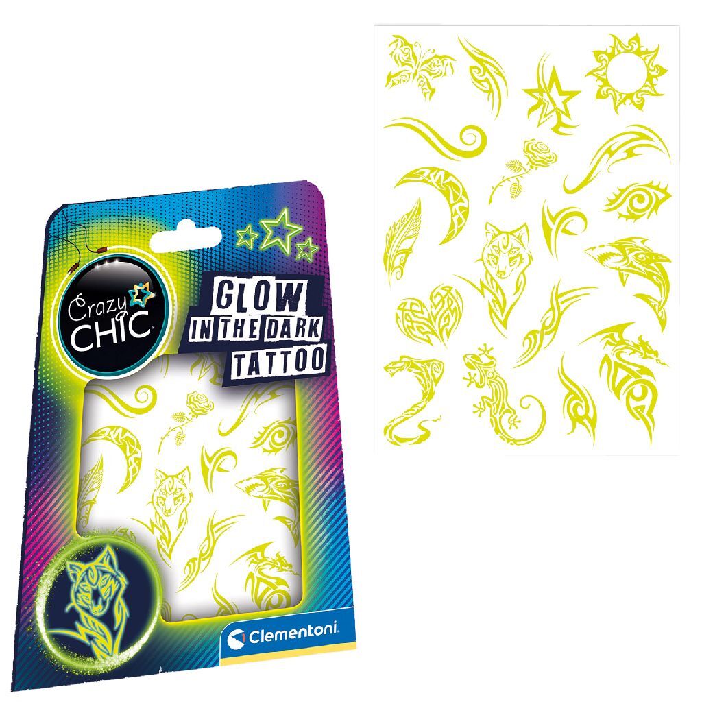 Clementoni Crazy Chic Urban Tattoos Glow in the Dark