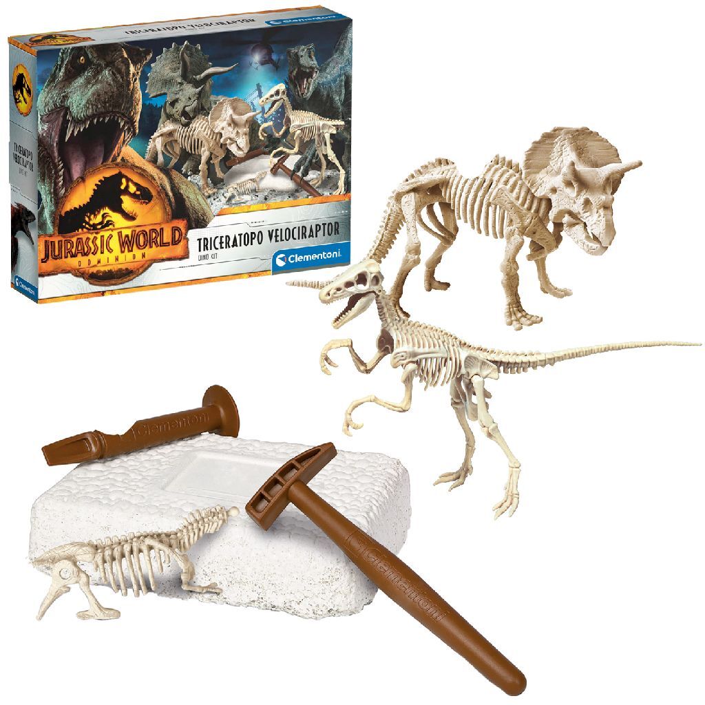 Clementoni Jurassic World Triceratops Velociraptor Count Set