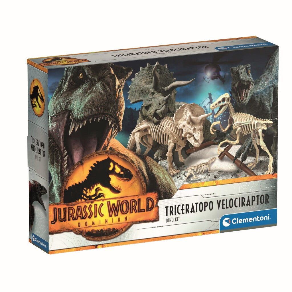 Clementoni Jurassic World Triceratops Velociraptor Count Set