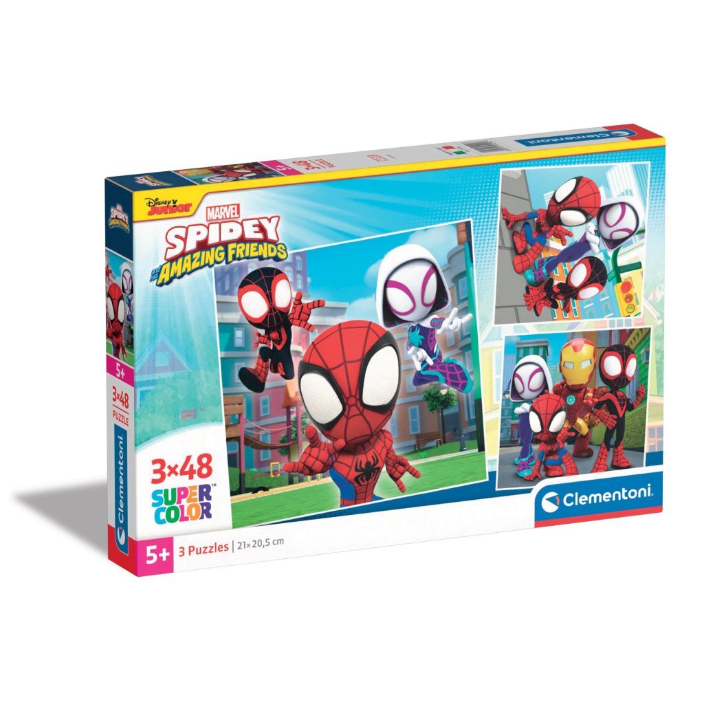 Clementoni puzzle puzzle Super Color Square Spidey e i suoi amici, 3x48st.