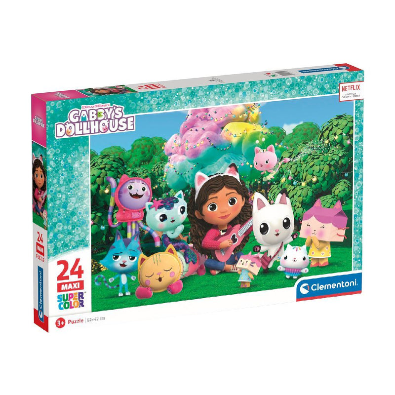 Clementoni supercolor puzzel gabbys dollhouse 24 maxi stukjes