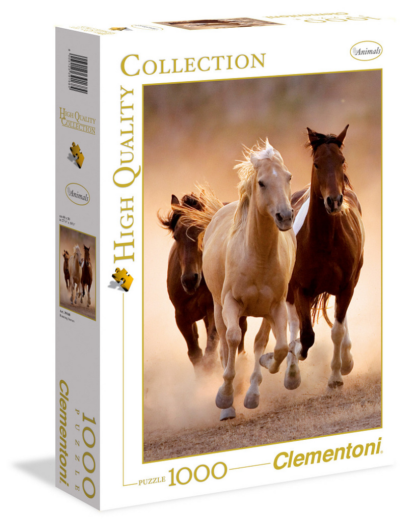 Clementoni puzzel high quality 1000 stukjes rennende paarden