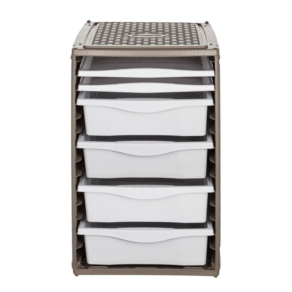 Bama RI, Ordino Storage System 34x41x53 cm Taupe White