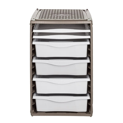 Bama RI, Ordino Storage System 34x41x53 cm Taupe White