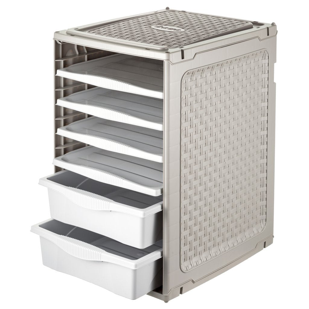 Bama RI, Ordino Storage System 34x41x53 cm Taupe White