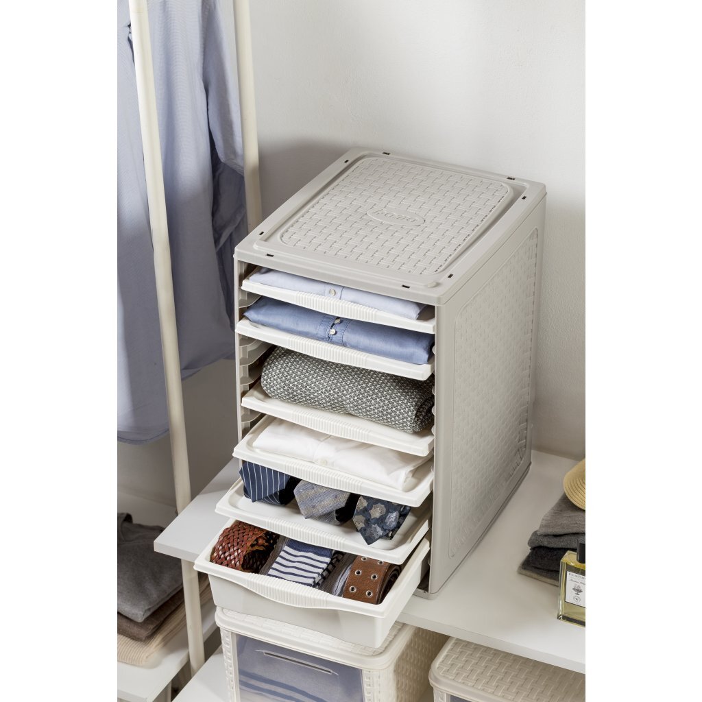 Bama RI, Ordino Storage System 34x41x53 cm Taupe White