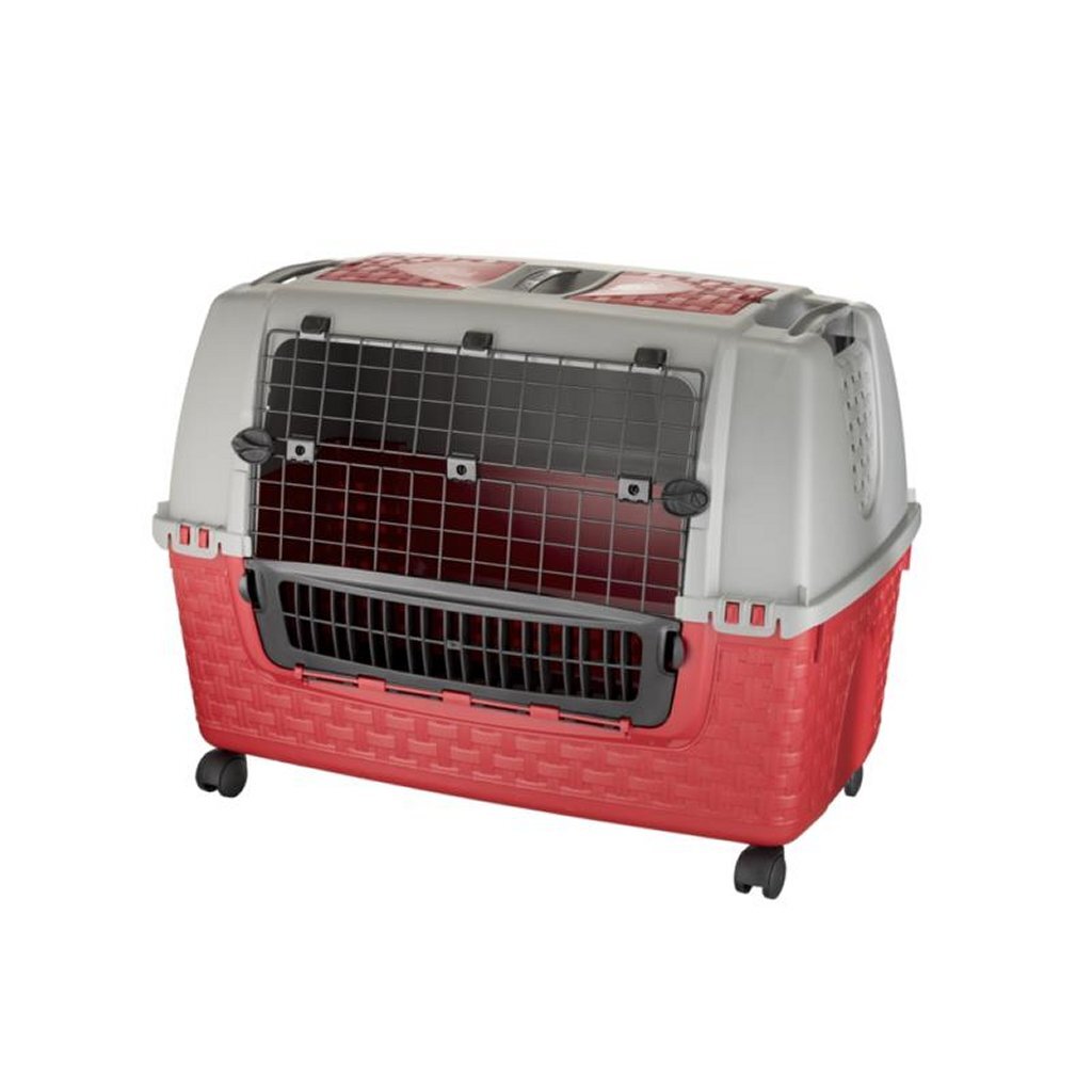 Bama Pet Transportbox con ruote 88x52x60 cm Grigio rosso
