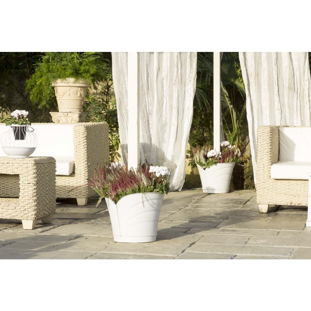 Bama Tulipano Flowerpot 5L 34.5x19x30 cm 4 pezzi bianchi