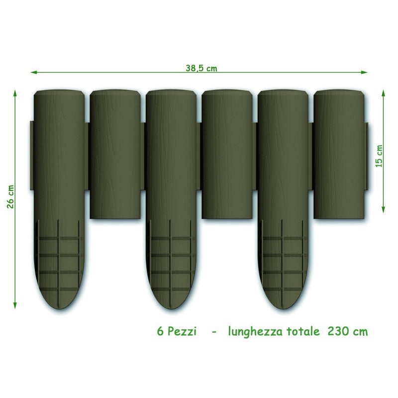 Bama Garden Modular Rand Imitation Wood 38.5x15 cm 6 piezas marrón