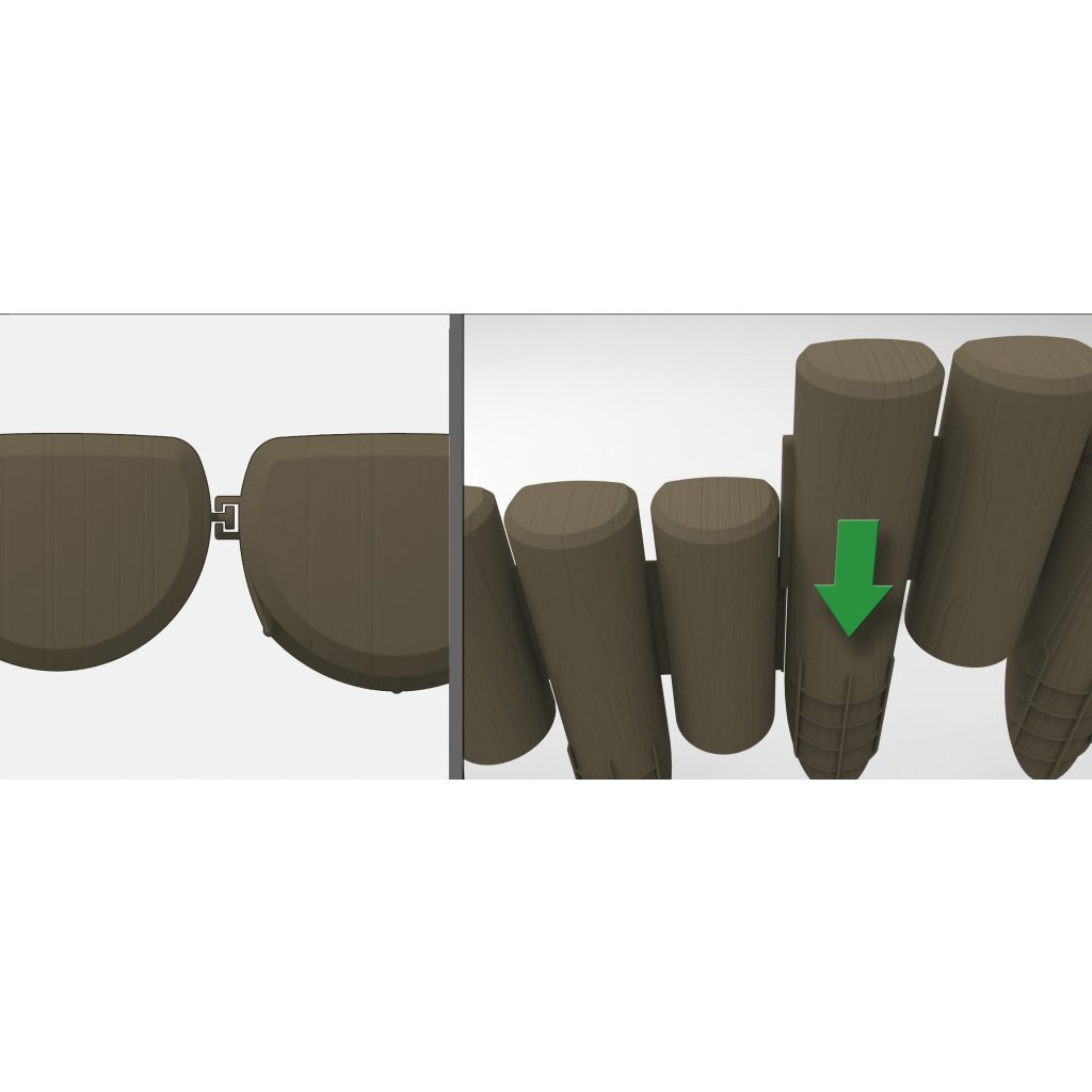 Bama Garden Modular Rand imitazione in legno 38.5x15 cm 6 pezzi marroni