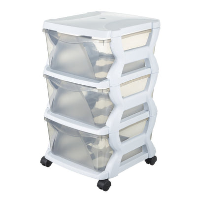 Bama insieme ladesysteem met wieltjes 3 laden 36x40x62 cm wit transparant