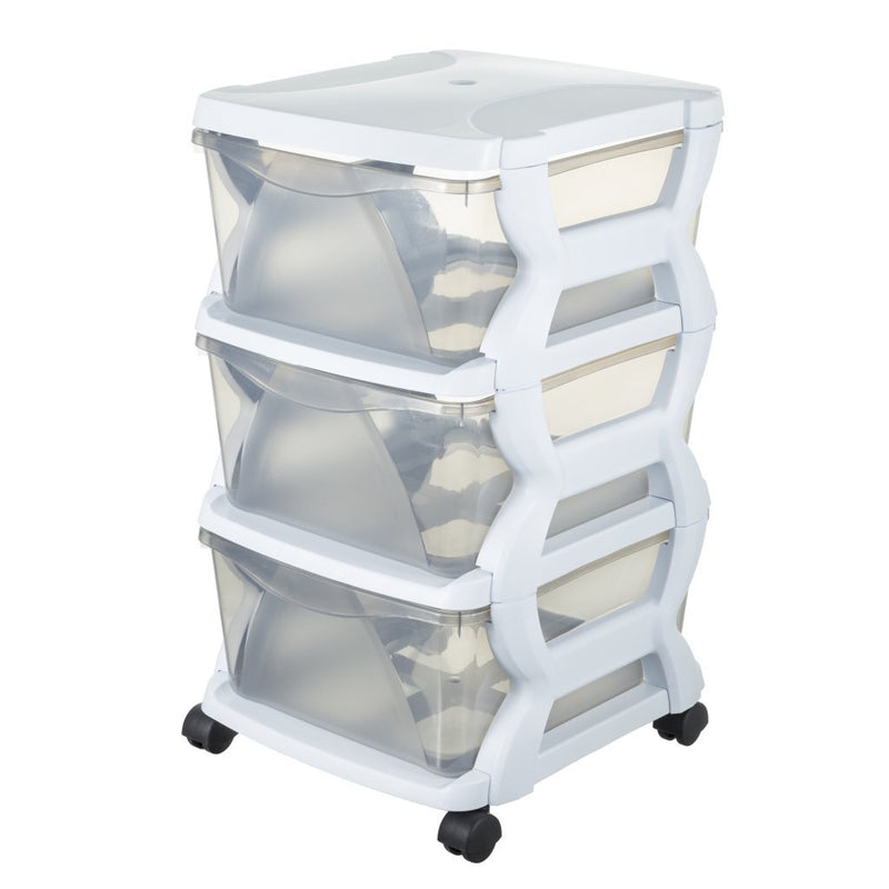 Sistema de cajones BAMA Insieme con ruedas 3 cajones 36x40x62 cm blanco transparente