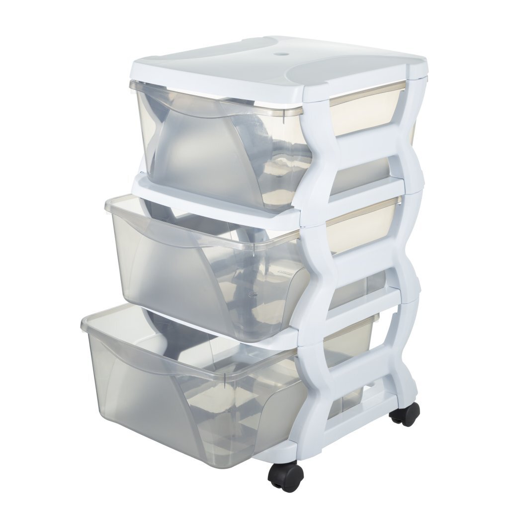 Sistema di cassetti Bama Insieme con ruote 3 cassetti 36x40x62 cm Transparente bianco