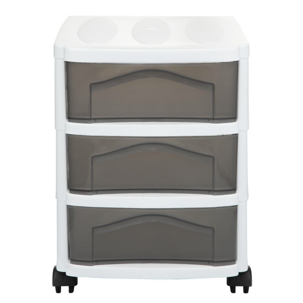 Bama big hobby ladesysteem met 3 laden 30x30x40 cm wit grijs