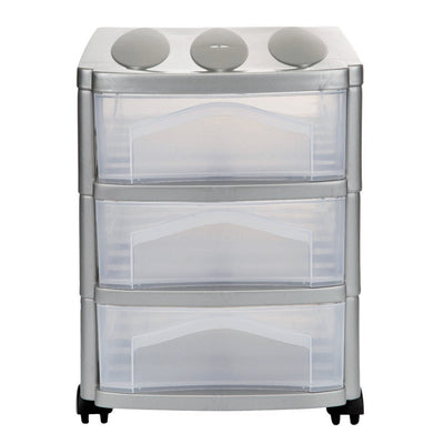 Bama big hobby ladesysteem met 3 laden 30x30x40 cm zilver wit