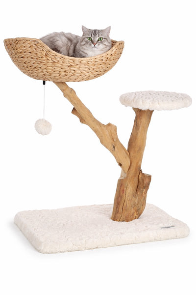 Poste rascador Flamingo – Línea de diseño carlito – Poste rascador para gatos – Mueble rascador – Poste rascador de diseño – 74,5x42x78 cm – beige