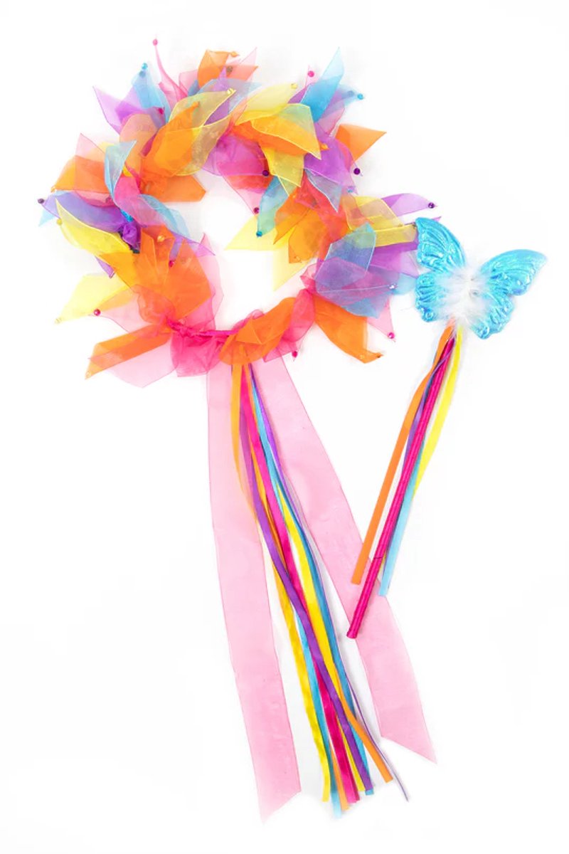 Piccole avventure: set di bacchette magiche con aureola delle fate dell'arcobaleno