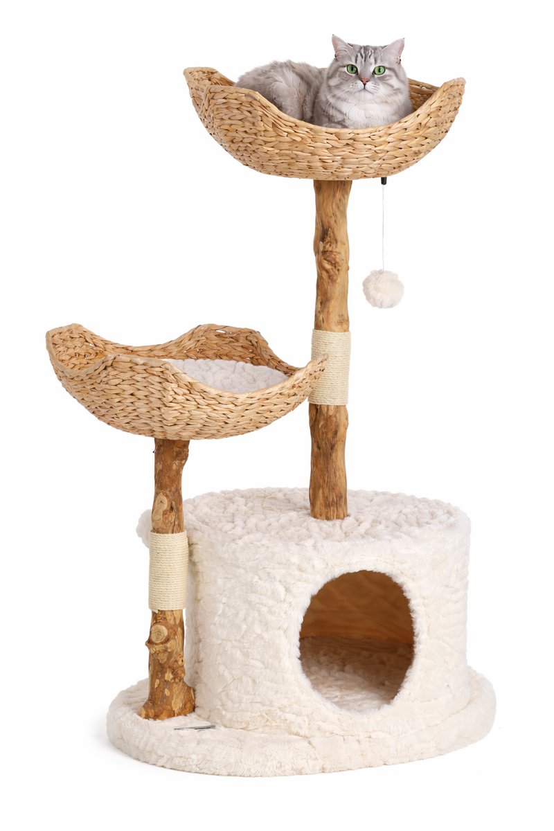 Flamingo krabpaal – design line hector – krabpaal kat – krabmeubel – design krabpaal – 75x46x111 cm – beige