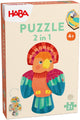 Puzzle Haba - 2 in 1 - pappagallo - legno - 21 pezzi - 3+