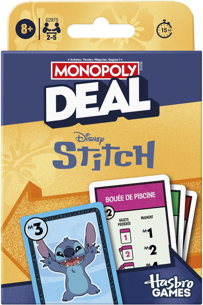 Oferta de Monopoly: edición Disney Stitch, juego de cartas, idioma francés.