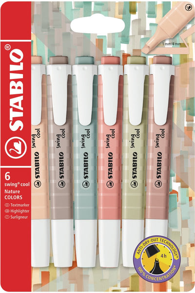 Evidenziatori Stabilo swing cool naturecolors - 6 pz.