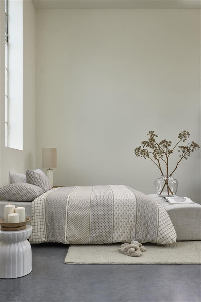 Riviera maison ropes dekbedovertrek - eenpersoons - 140x200 220 - taupe