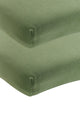 Lenzuolo con angoli Meyco per culla uni - confezione da 2 - jersey - verde oliva - 40x80 90 cm