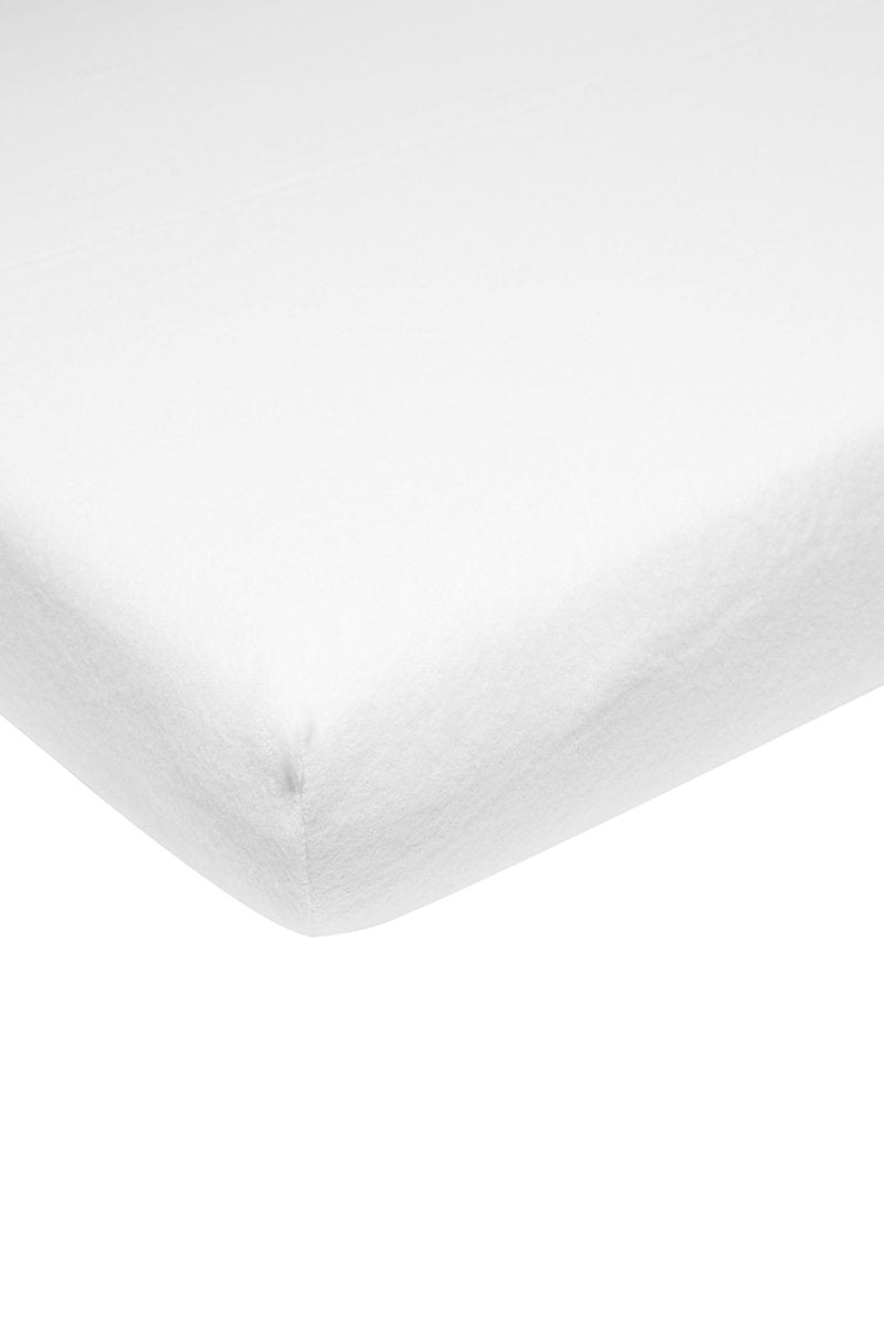 Lenzuolo con angoli elasticizzato Meyco Baby Uni molton - bianco - 40x80 90 cm