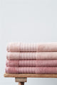 Biancheria da letto velata - rigata - cotone - asciugamano - 50x100 cm - terra