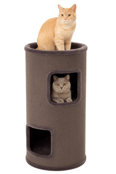 Tiragraffi per gatti Flamingo – tiragraffi enes grigio m – 42x42x90 cm – tiragraffi di lusso a 3 piani – selezione di prima classe