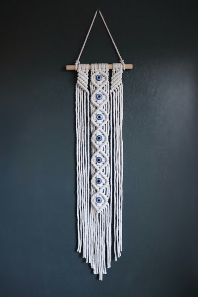 Motivagems protección atrapasueños - con ojo de macramé azul blanco rosa