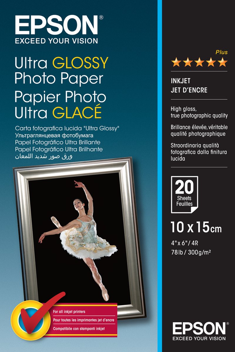 Carta fotografica ultra lucida Epson 10x15