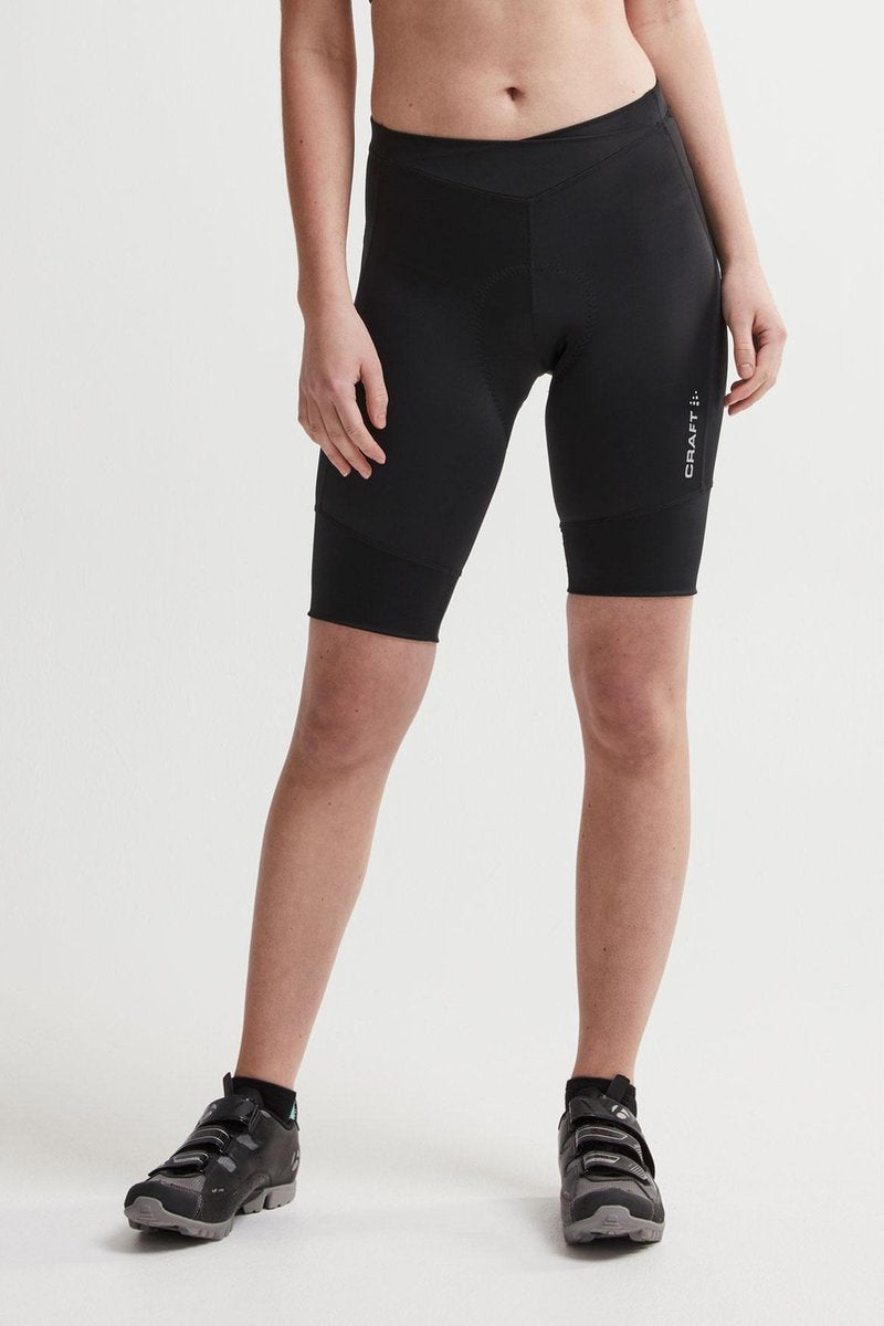Craft core essence shorts w dames fietsbroek - zwart - zilver