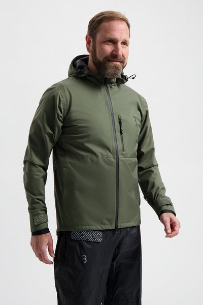 Bbb cycling rainshield explorer fietsjas - waterafstotend fietsjack heren dames - commuter fietsjack - olijf groen - maat xl - bbw-450