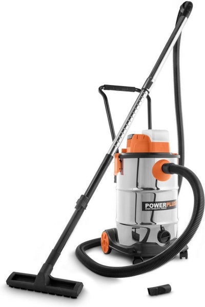 Aspirapolvere a batteria Powerplus dual power wet-dry POWDP6050 - aspirapolvere senza filo 20v - serbatoio 30l - senza batteria e caricabatterie - con 2 acc.